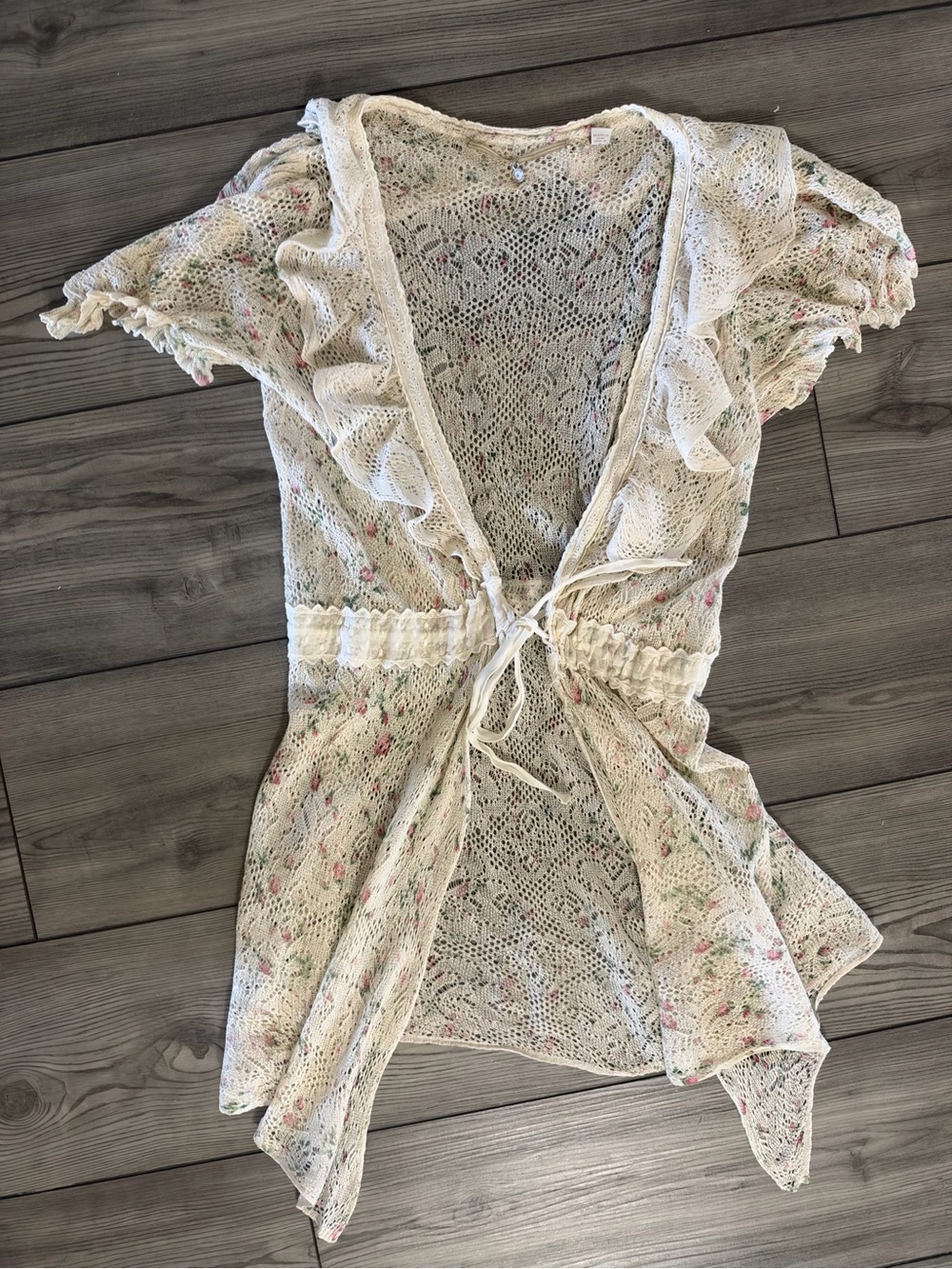 Vintage anthropologie lace top floral lace top silk top
